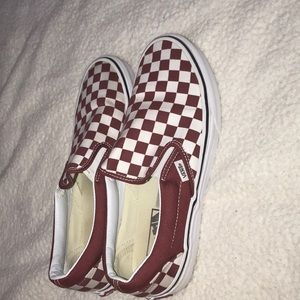 Maroon Checkered Vans